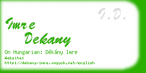 imre dekany business card