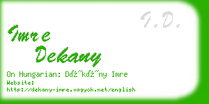 imre dekany business card